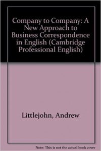 Company to company Anew approach to business correspondence in English, Taecher Book