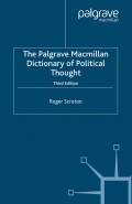 The palgrave Macmillan dictionary of political thought, 3rd. ed