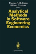 Analytical Methods in Software Engineering Economics
