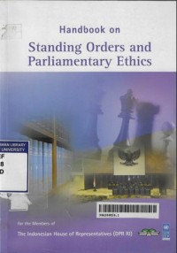 Handbook on Standing Orders and Parliamentary Ethics