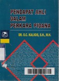 Pendapat Ahli Dalam Perkara Pidana