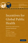 Incentives for Global Public Health : Patent Law and Access to Essential Medicines