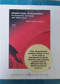 Operation management for Competitive Advantage with Global Cases 11th ed.