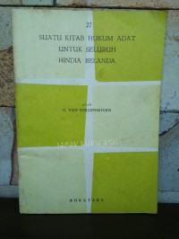 Suatu Kitab Hukum Adat untuk Seluruh Hindia-Belanda